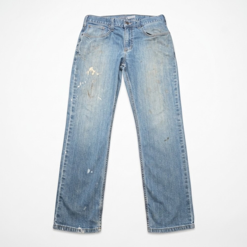 Carhartt Rugged Flex Mens Jeans 32x30 Relaxed Fit Distressed Paint Splatter Fade